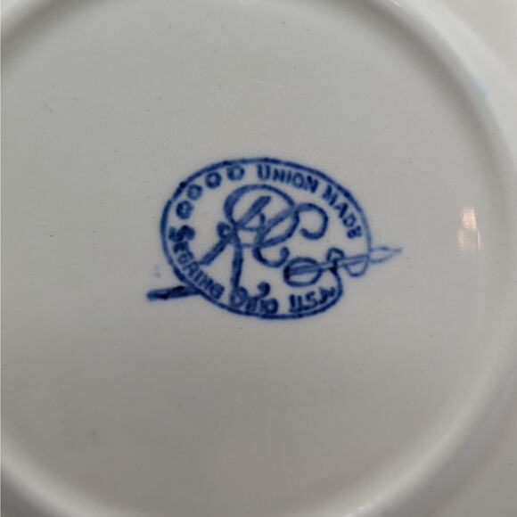 Willow Ware 6" Plate Royal China Blue Made in USA Transferware Blue White Asian - Picture 4 of 8